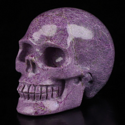 2.0" Stichtite and Serpentine Hand Carved Crystal Skull, Realistic, Crystal Healing