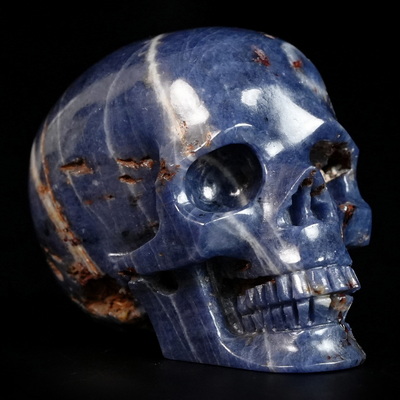 Gemstone 1.5" Sapphire Corundum Hand Carved Crystal Skull, Realistic, Crystal Healing