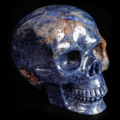 Gemstone 1.7" Sapphire Corundum Hand Carved Crystal Skull, Realistic, Crystal Healing