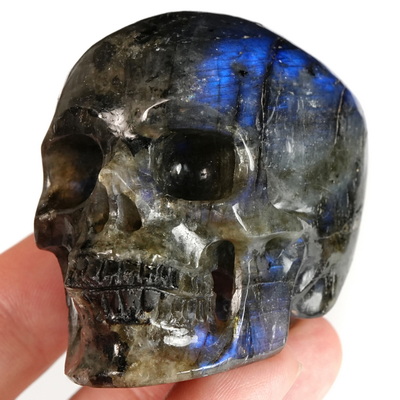 2.5" Labradorite Hand Carved Crystal Skull, Super Realistic, Crystal Healing