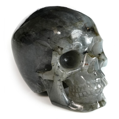 2.5" Labradorite Hand Carved Crystal Skull, Super Realistic, Crystal Healing
