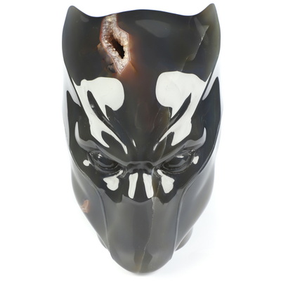 Black Panther - 4.9" Premium Brazilian Agate Hand Carved Crystal Fine Art Sculpture, Crystal Healing