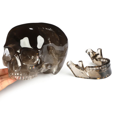 Oct 26, 2026 ACSAD (A Crystal Skull a Day) - A Different Kind of Whole - 8.3" Hand Carved Smoky Quartz Rock Crystal Mitchell-Hedges Crystal Skull with Detachable Jaw, Crystal Healing