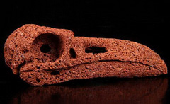 HUGE 4.7" Hot Lava Stone-Red Carved Crystal Raven Skull