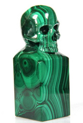 2.6" Malachite Carved Crystal Skull Sculpture