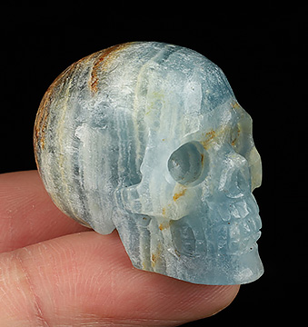 Gemstone 1.4" ARGENTINIAN ONYX Carved Crystal Skull, Realistic, Crystal Healing