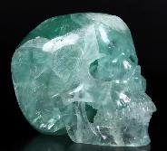 Huge 6.0" Fluorite Carved Crystal Skull, Super Realistic