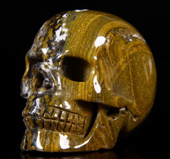 2.4" Ocean Jasper Carved Crystal Skull, Realistic