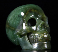 2.4" New Jade Carved Crystal Skull, Realistic