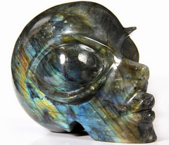 NEW STYLE HUGE 5.0" Labradorite Carved Crystal Beauty Alien Skull