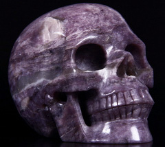 HUGE 5.2" Purple Aventurine Carved Crystal Skull, Realistic