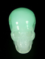 Gemstone 1.3" Chrysoprase Carved Crystal Skull, Realistic