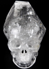 Giant 9.1" Quartz Rock Crystal Carved Crystal Skull, Wand/Point