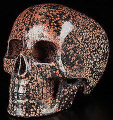 HUGE 5.0" Brown Snowflake Carved Mitchell-Hedges Crystal Skull Replica, Skull of Doom