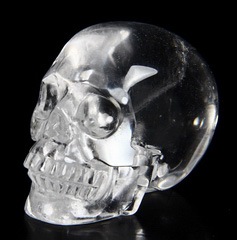 1.6" Quartz Rock Crystal Carved Crystal Skull, Realistic