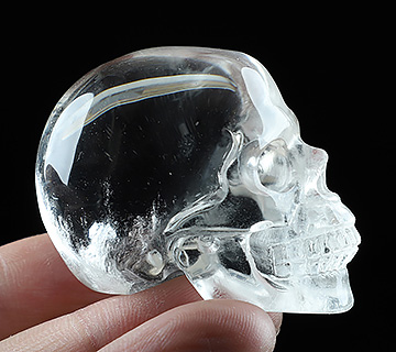 2.6" Quartz Rock Crystal Carved Crystal Skull, Realistic