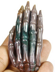 Indian Agate Carved Crystal Hand Bones Buckle