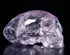 2.2" Amethyst Carved Elongated Mayan Alien Crystal Skull