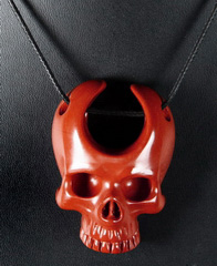 Red Jasper Carved Crystal Skull Pendant