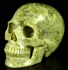 HUGE 5.1" Phoenix Jasper Carved Crystal Skull, Realistic