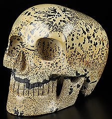 HUGE 5.1" Chinese Painting Stone Carved Mitchell-Hedges Crystal Skull Replica, Skull of Doom