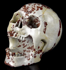 HUGE 5.1" Chinese Painting Stone Carved Crystal Screaming Skull