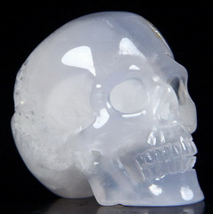 Gemstone Geode 1.4" Blue Chalcedony Carved Crystal Skull