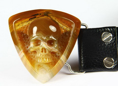 Agate Carved Crystal Skull Belt with Sterling Silver