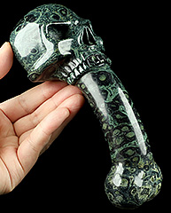 Huge 7.5" Kambaba Jasper Carved Crystal Skull Doorknob