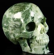 Huge 5.0" New Jade Carved Crystal Skull, Realistic