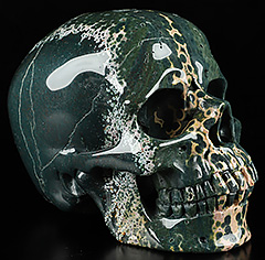 Gemstone Huge 5.1" Ocean Jasper Carved Crystal Skull, Super Realistic