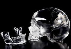 Top Quality Clear 5.4" Quartz Rock Crystal Carved Crystal Skull, Detachable