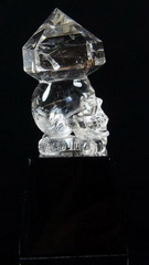 Huge 4.9" Quartz Rock Crystal Carved Crystal Point Skull & Bones, Realistic, Crystal Healing