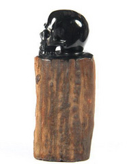 Gemstone 3.1" Petrified Wood Branch Carved Crystal Skull