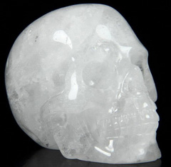 2.4" Angolan Quartz Rock Crystal Carved Crystal Skull, Realistic