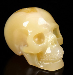 Nice Gemstone 1.6" Agate Carved Crystal Skull, Realistic