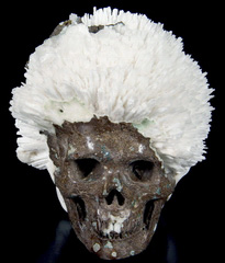 Nice 3.8" Mesolite Carved Crystal Skull