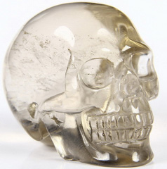 1.9" Smokey/Smoky Quartz Rock Crystal Carved Crystal Skull, Realistic