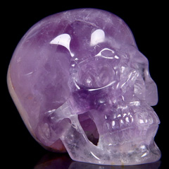 Gemstone 3.1" Amethyst Carved Crystal Skull, Super Realistic