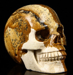 2.5" Picture Jasper Carved Crystal Skull, Realistic