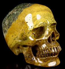 Gemstone Huge 6.3" Ocean Jasper Carved Crystal Skull, Super Realistic
