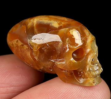 Gemstone 1.2" Cat's Eye Opal Carved Elongated Crystal Skull