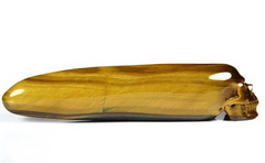 Amazing Flash Gemstone 5.4" Gold Tiger Eye Carved Crystal Wand Skull