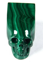 Gemstone 1.6" Malachite Carved Crystal Skull
