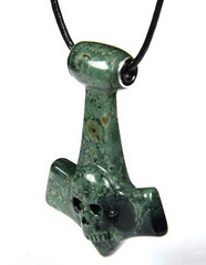 Kambaba Jasper & 925 Sterling Silver Carved Crystal Skull Pendant with 925 Sterling Silver
