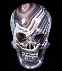 Fine Gemstone 1.8" Mozambique Agate Carved Crystal Skull,Super Realistic #4703854