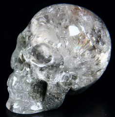 1.3" Phantom Quartz Rock Crystal Carved Crystal Skull, Realistic