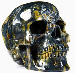 Gemstone Huge 5.7" New Pietersite Carved Crystal Skull,Super Realistic