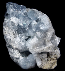 Huge 4.9" Blue Calcite Carved Crystal Skull