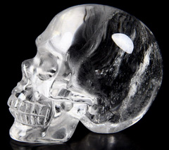 1.8" Quartz Rock Crystal Carved Crystal Skull, Realistic